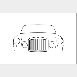 Vanden Plas Princess classic 1960s British saloon car black outline graphic Posters and Art